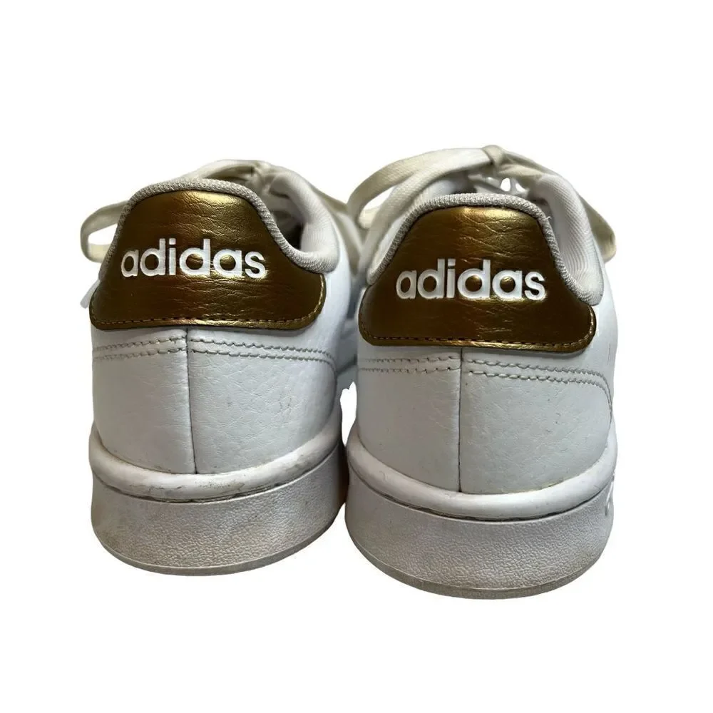 Adidas white perforated cloud foam advantage sneakers size 9.5